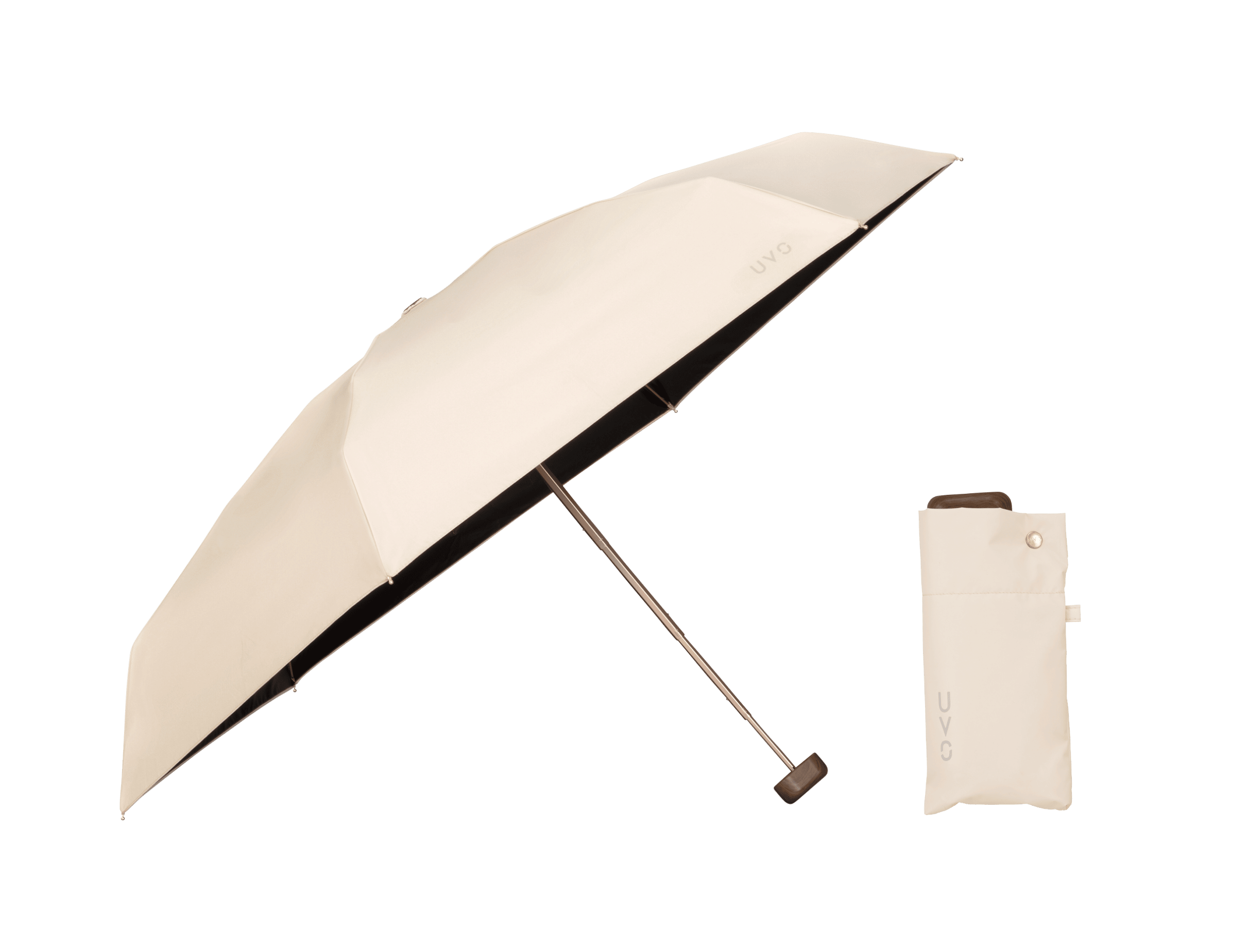5段折りたたみ傘（ベージュ）