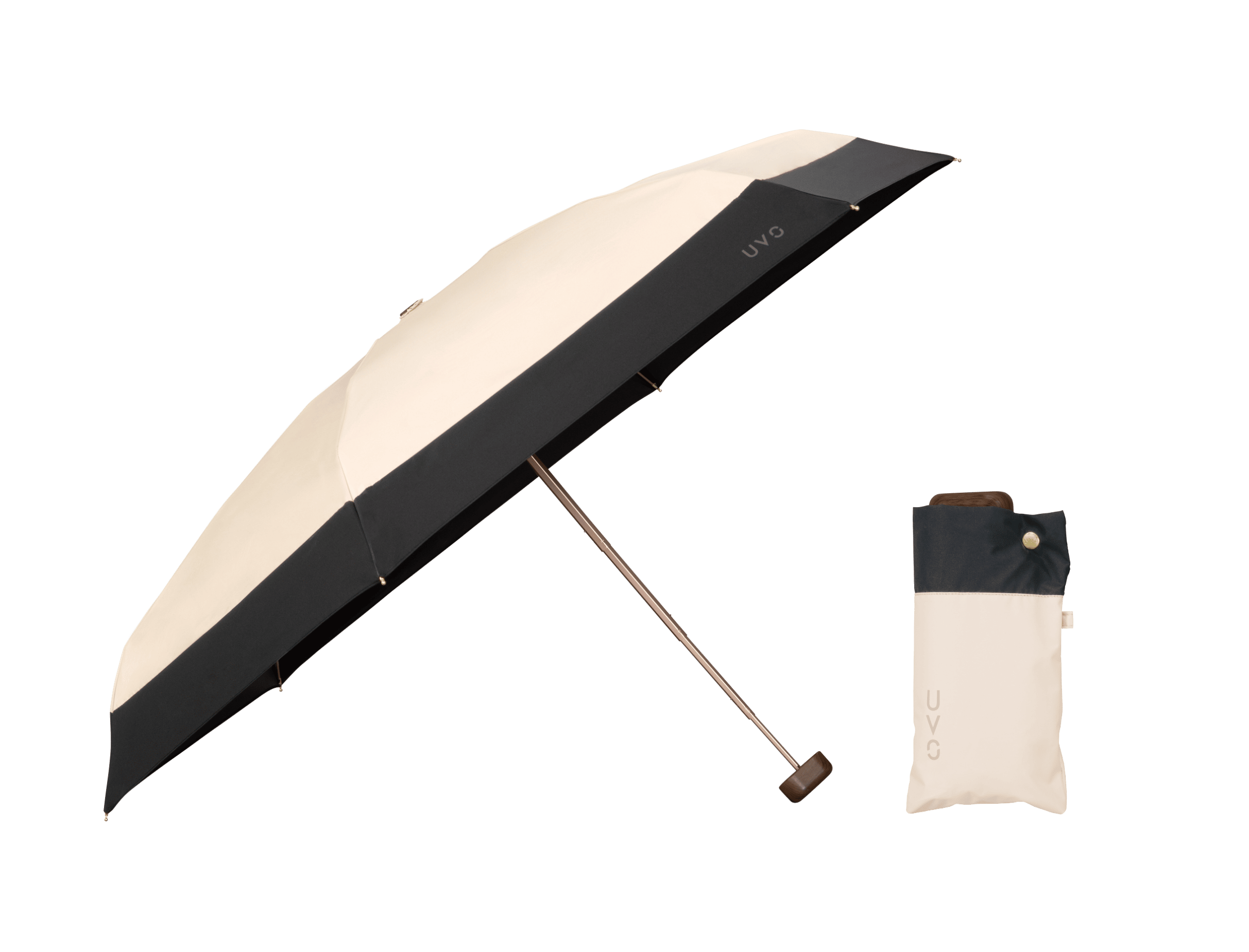 5段折りたたみ傘（ベージュ）