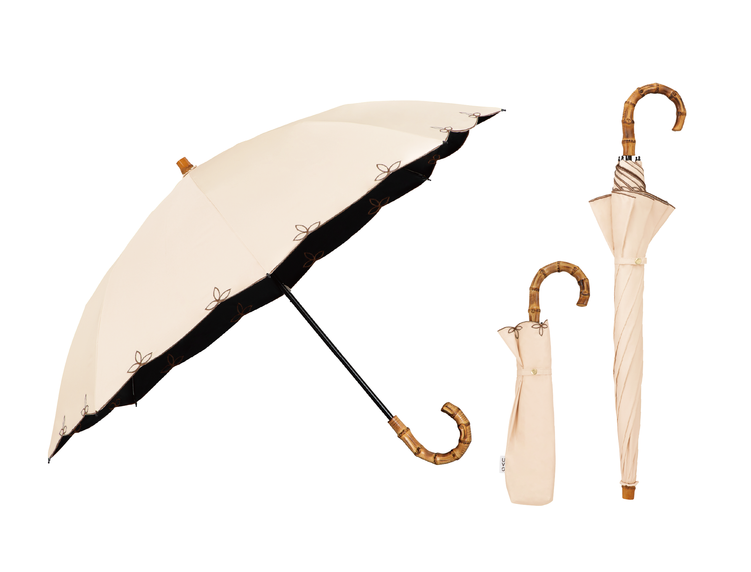 2段折りたたみ傘（ベージュ）