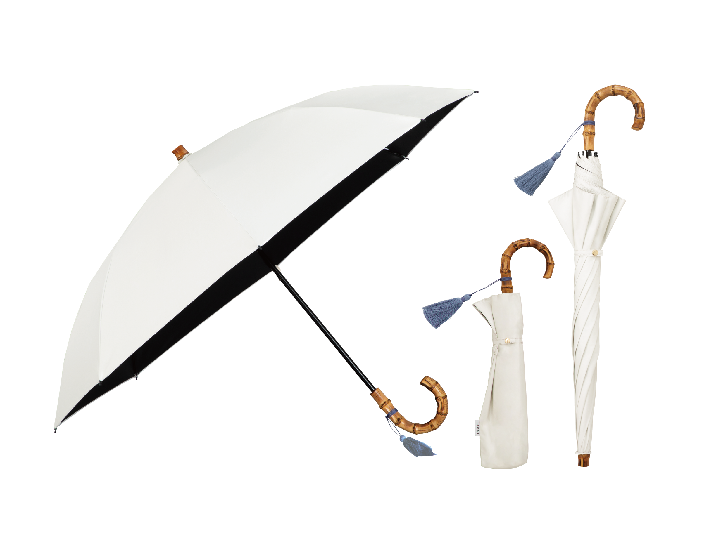 2段折りたたみ傘（白）